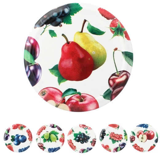 Metalen twist-off deksel 82 mm met fruitmotief