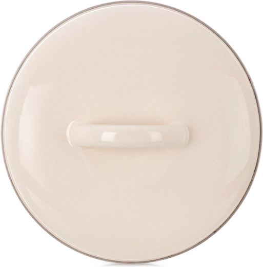 Crèmekleurige geëmailleerde deksel 13 cm