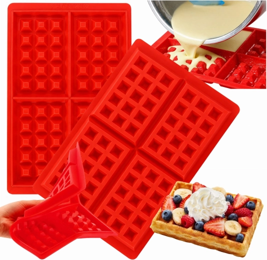 Multifunctionele siliconen wafelvorm voor heteluchtfriteuse (4 wafels) - 1 stuk