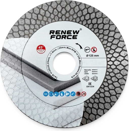Diamantschijf Renew Force Q-Cut 125 mm voor gres en keramiek - 1 stuk