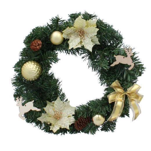 Gouden kerstkrans 40 cm