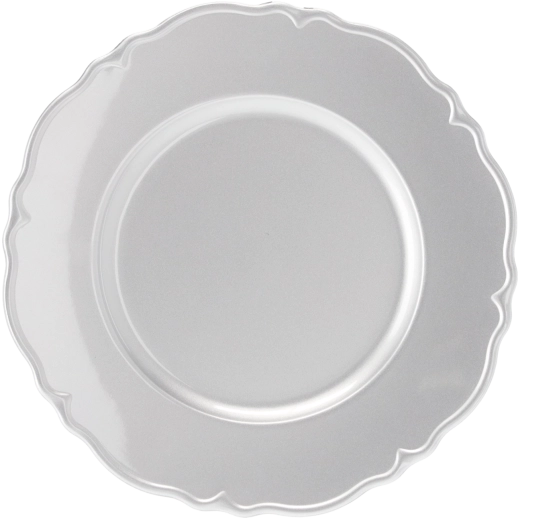 Ronde schaal met zilverkleurig patroon 33 cm