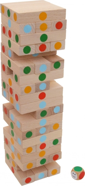 Miktoys wiebelige toren met stippen van beukenhout