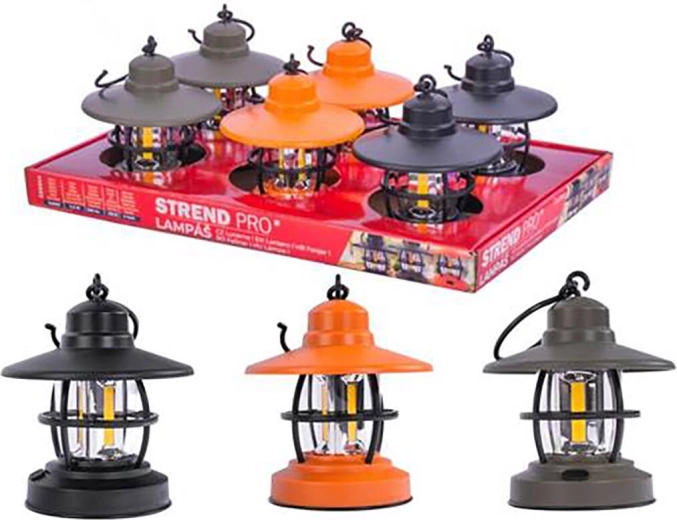 Retro kampeerlantaarn 200 lm, mix van kleuren