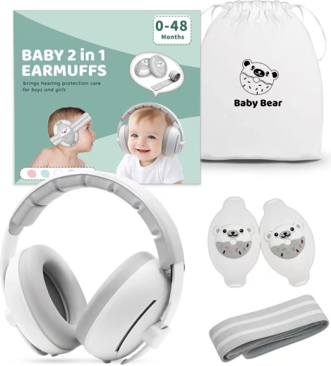 Kinder gehoorbeschermers 2-in-1 Doggy grijs - 1 stuk
