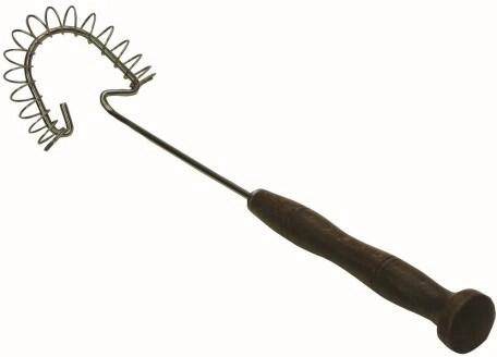 Roestvrijstalen garde met houten handvat 70 mm