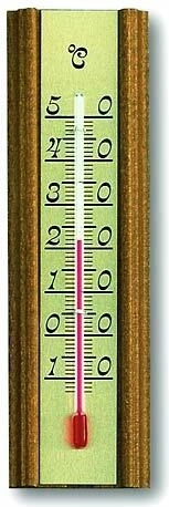 Interieurthermometer van eikenhout TFA