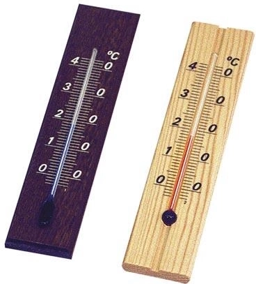 Houten binnenthermometer 12 cm licht