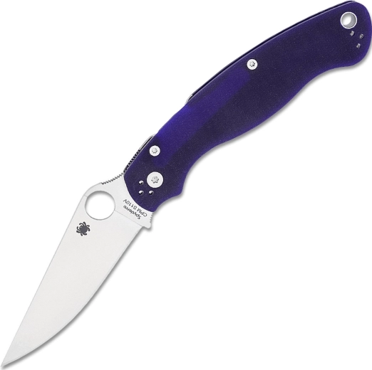 Zakmes Spyderco Military 2 Donkerblauw, satijnen lemmet, G10