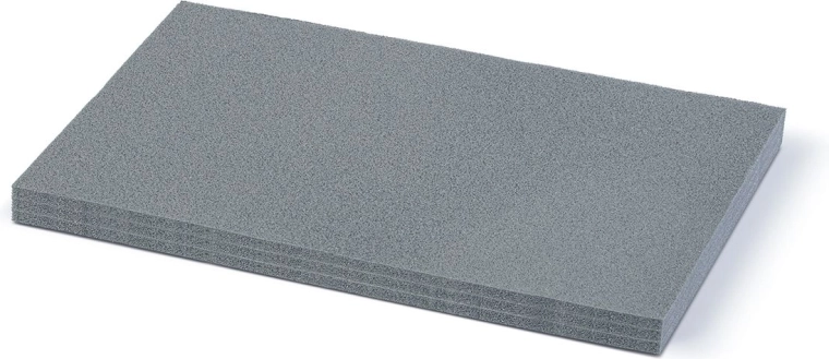 Drielaagse schuiminlage voor koffer 47,5 × 28,5 × 3 cm, grijs