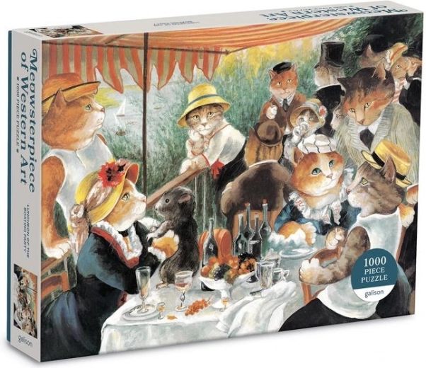 Galison puzzel Ontbijt van de roeiers met katten 1000 stukjes