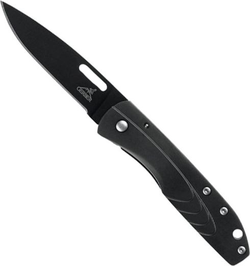 Gerber STL 2.5 zakmes 6,6 cm, volledig zwart, volledig metalen