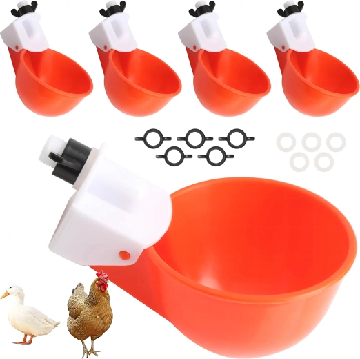 Set van 5 automatische drinkbakken voor kippen en eenden