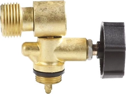 Afsluitkraan MEVA G 1/2" links met zijuitgang voor 2 kg PB-flessen