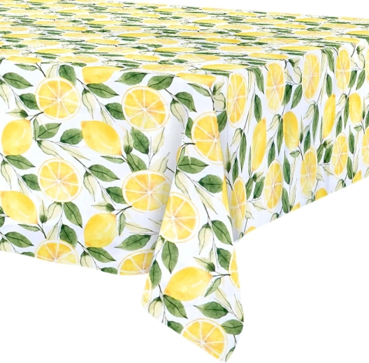 Waterafstotend en vlekbestendig tafelkleed met citroenenmotief 180 × 130 cm - 1 stuk