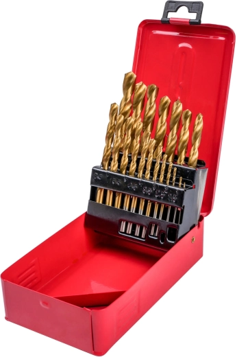 Set HSS-TiN metaalboren 1–10 mm, 19-delig