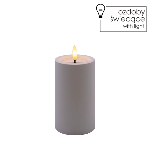 LED-kaars wit 7 × 12,5 cm met flikkerende vlam