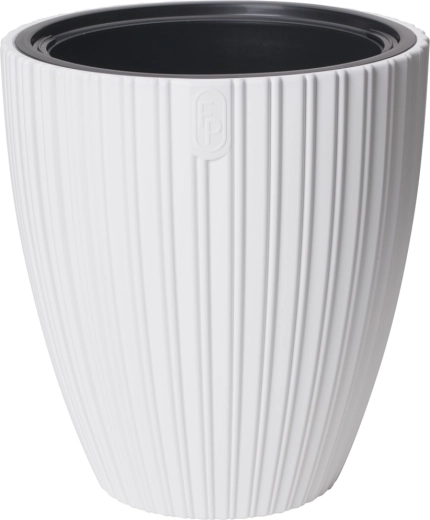 Bloempot MIKA 40 cm wit met inzetstuk
