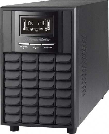 PowerWalker line-interactive UPS 1500 VA met zuivere sinusgolf, AVR, LCD, USB en RS-232, 3× PL 230 V, EPO