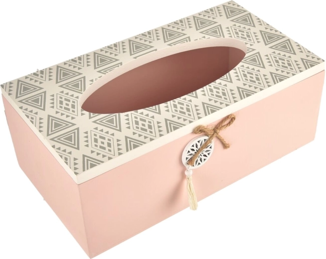 Roze houten doos voor papieren zakdoekjes