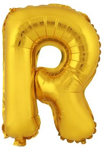 Folieballon letter R 30 cm goud