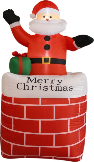 Opblaasbare Kerstman in schoorsteen met LED-verlichting 150 cm