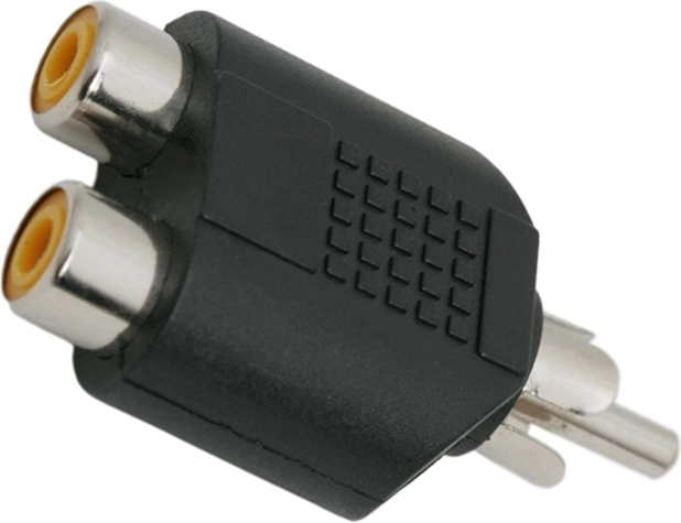 RCA Y-adapter, 2× RCA-bus naar RCA-stekker