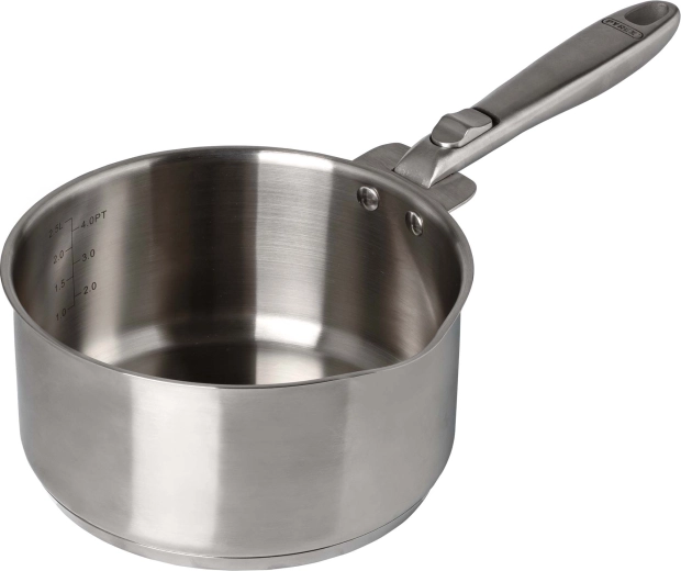 Infinity steelpan met glazen deksel 20 cm 2,5 l met afneembare handgreep