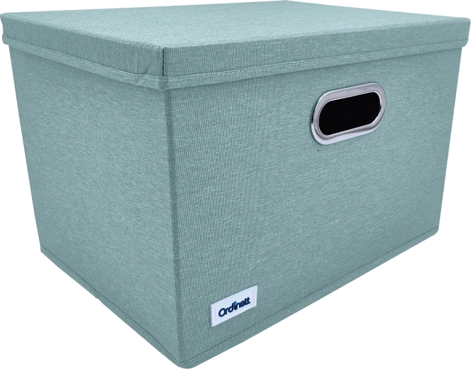 Mintkleurige textiele kastorganizer met deksel 40,5 × 30,5 × 26,5 cm