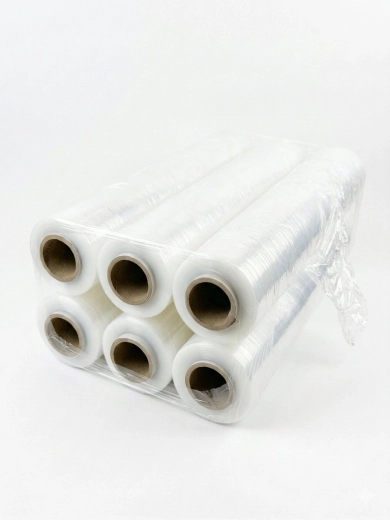 Transparante stretchfolie 23 micron, 6× rol 1,5 kg