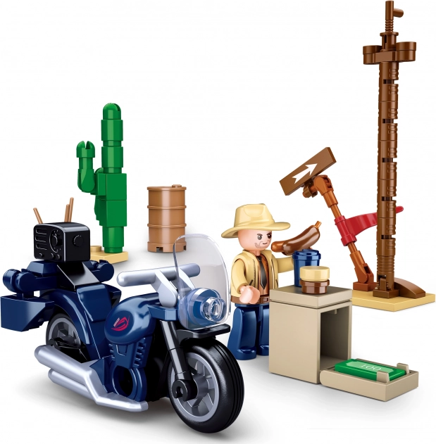 Sluban motorrijder op uitstap – motorbouwset (73 stukjes)