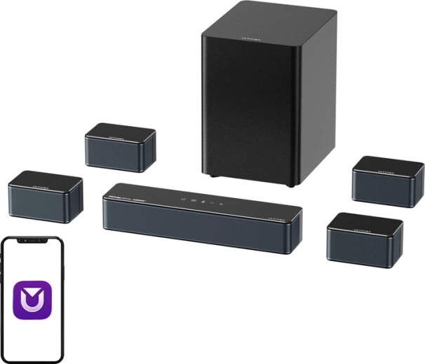 Ultimea Poseidon D80 Boom soundbar met subwoofer en 4 satellieten (7.1, Dolby Atmos)