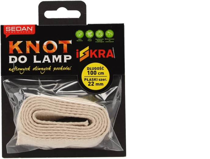 Platte katoenen lont 22 mm × 100 cm voor lampen en fakkels