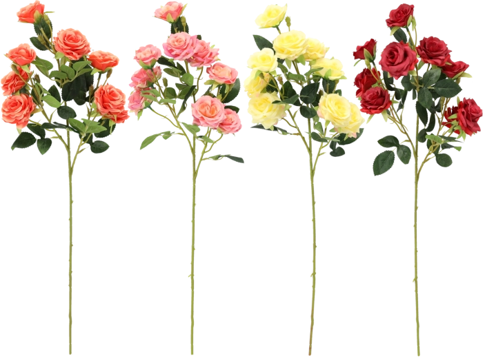 Kunsttak – boeket van 9 rozen 65 cm, mix van kleuren