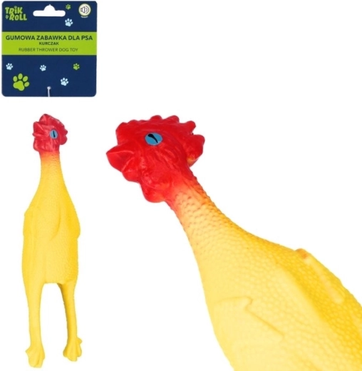 Rubberen hondenspeeltje kip