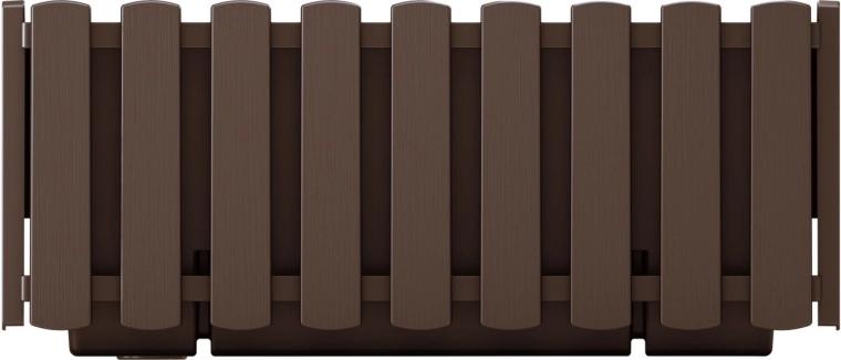 Kunststof balkonbak met hekdesign 38 cm – bruin