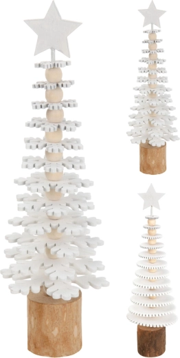 Houten kerstdecoratie – witte boom 25 cm