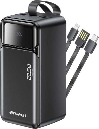 Awei powerbank 50000 mAh met snelladen 22,5 W PD