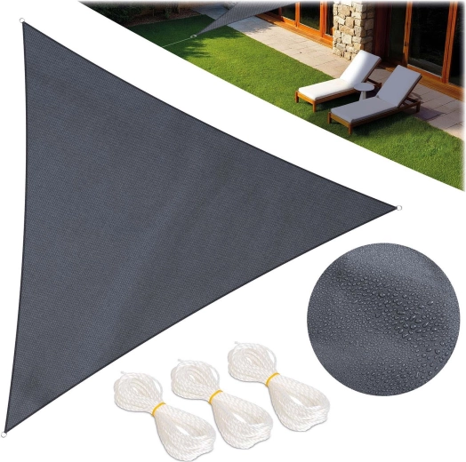 Driehoekig schaduwdoek 7 m², grijs