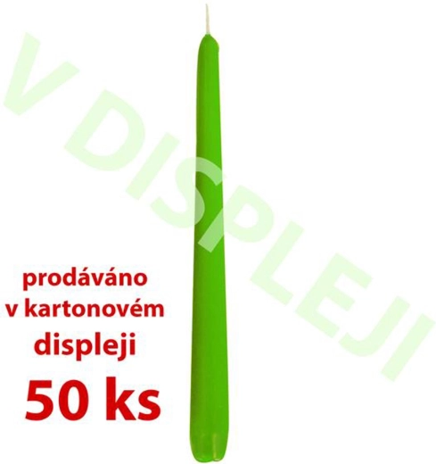 Kegelkaarsen van paraffine lichtgroen 18,5 × 2,3 cm (50 stuks)