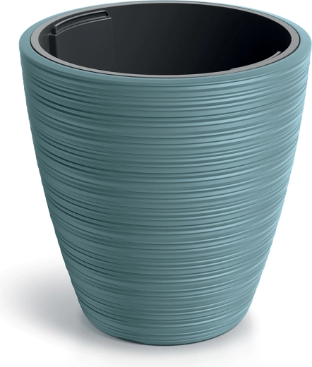 Bloempot VENA ROUND met inzet, Scandinavisch blauw 19,8 cm