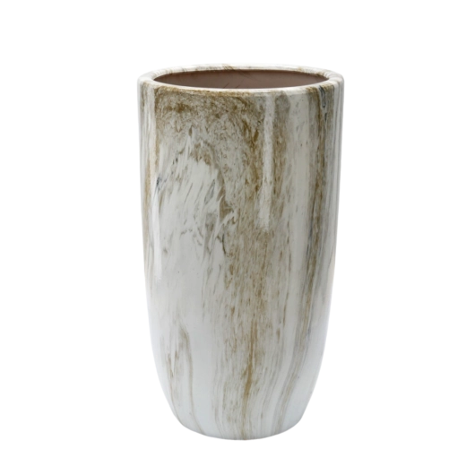 Keramische plantenbakhoes met marmer-effect 40 × 40 × 74 cm