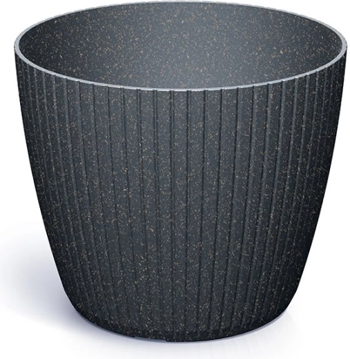 Bloempot Lamia Eco Wood antraciet 13,8 cm