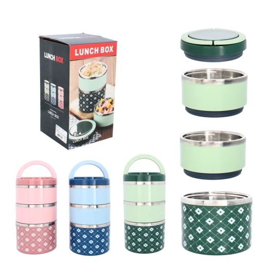 Driedelige roestvrijstalen messkit 2 l, 13 × 24 cm