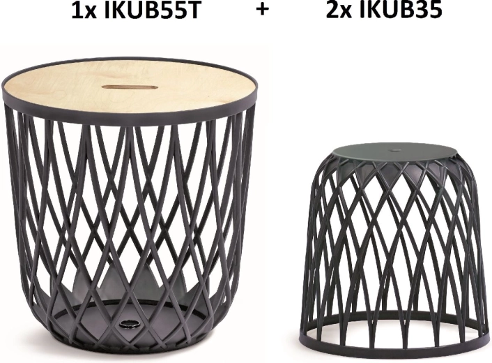 Set universele Uniqubo-manden 2+1, antraciet