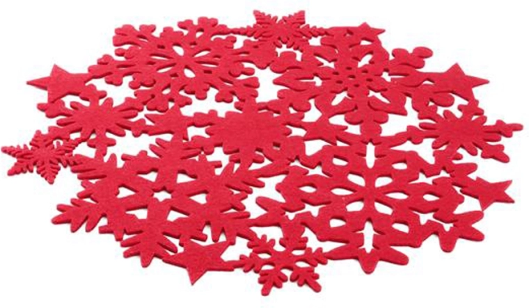 Vilt placemat rond 38 cm rood