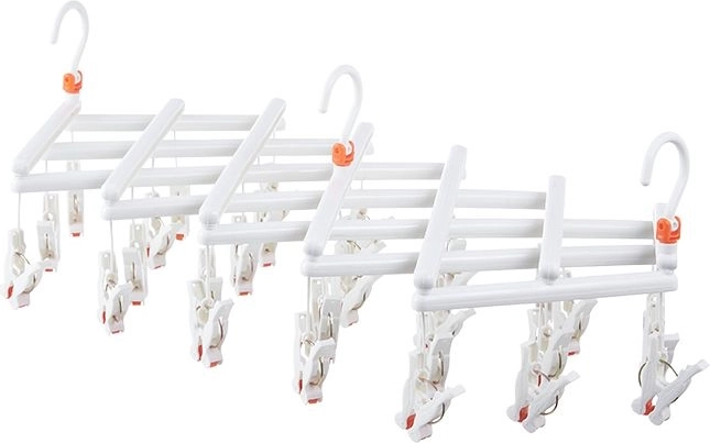 Opvouwbaar droogrek met wasknijpers, 29 clips, wit