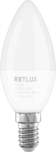 LED-lamp Retlux kaars E14 6 W warm wit