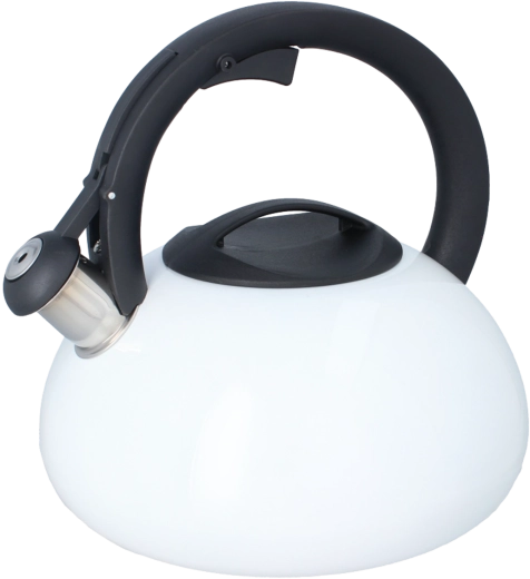 RVS fluitketel 3 l wit met zwart handvat