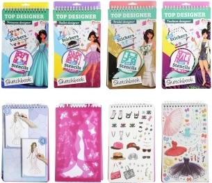 ToiToys schetsboek voor modeontwerpers met stickers, assortiment - 1 stuk